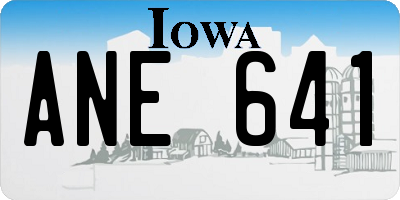 IA license plate ANE641