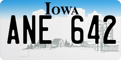 IA license plate ANE642