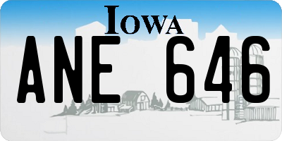 IA license plate ANE646