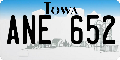 IA license plate ANE652