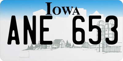 IA license plate ANE653