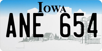 IA license plate ANE654