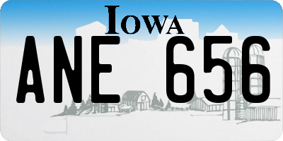 IA license plate ANE656