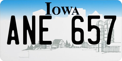 IA license plate ANE657