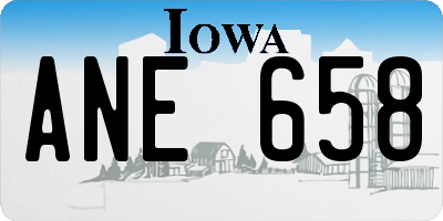 IA license plate ANE658
