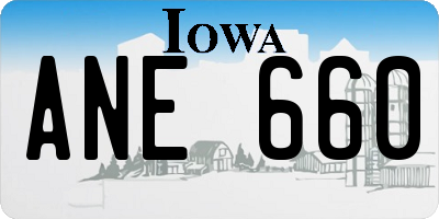 IA license plate ANE660