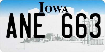 IA license plate ANE663