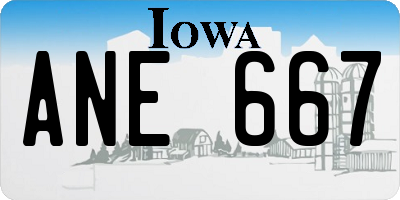 IA license plate ANE667