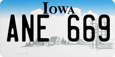 IA license plate ANE669