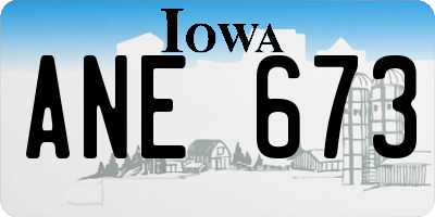 IA license plate ANE673