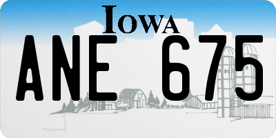 IA license plate ANE675