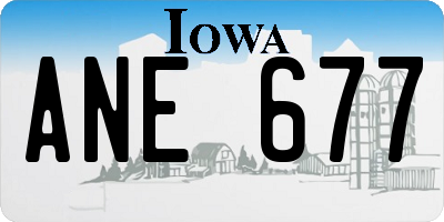 IA license plate ANE677