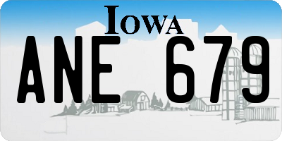 IA license plate ANE679