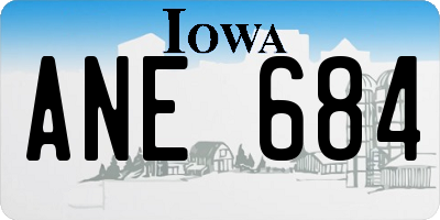 IA license plate ANE684