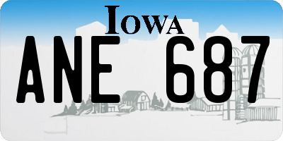 IA license plate ANE687