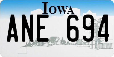 IA license plate ANE694