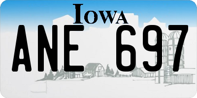 IA license plate ANE697
