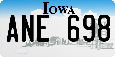 IA license plate ANE698
