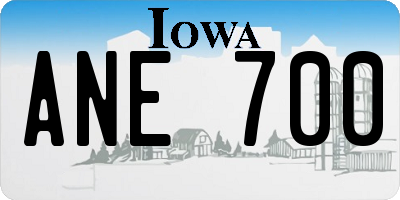 IA license plate ANE700