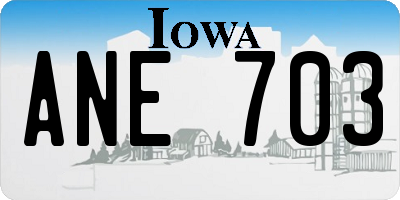 IA license plate ANE703