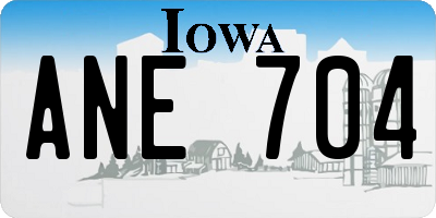 IA license plate ANE704