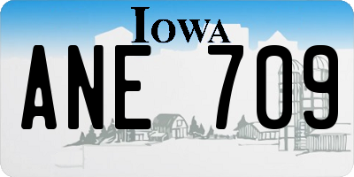 IA license plate ANE709
