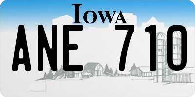 IA license plate ANE710