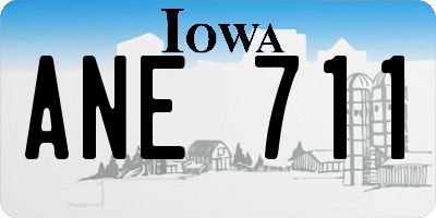 IA license plate ANE711
