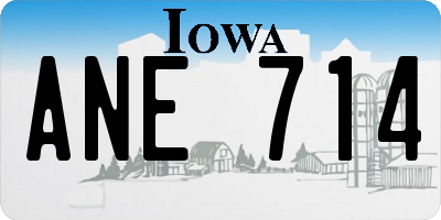 IA license plate ANE714