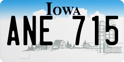 IA license plate ANE715