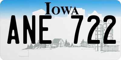 IA license plate ANE722