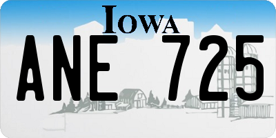 IA license plate ANE725