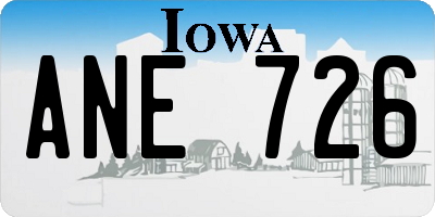 IA license plate ANE726