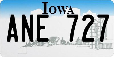IA license plate ANE727