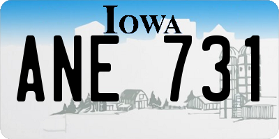 IA license plate ANE731