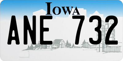 IA license plate ANE732