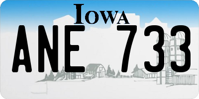 IA license plate ANE733