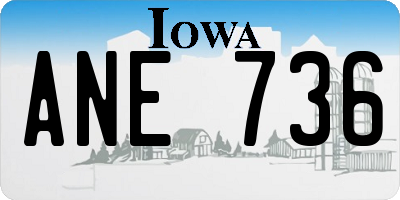 IA license plate ANE736