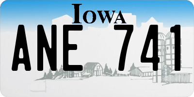 IA license plate ANE741