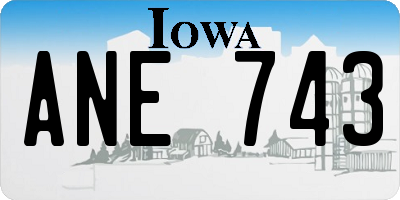 IA license plate ANE743