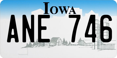 IA license plate ANE746