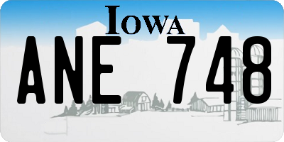 IA license plate ANE748