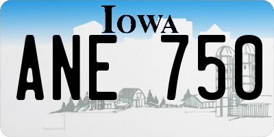 IA license plate ANE750