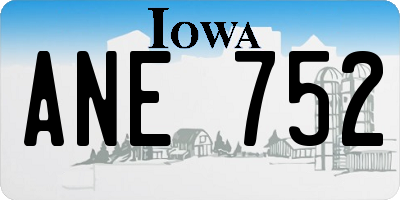IA license plate ANE752