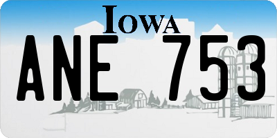 IA license plate ANE753