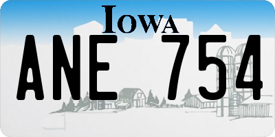 IA license plate ANE754