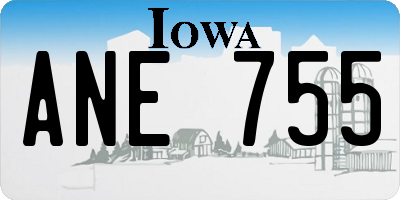 IA license plate ANE755