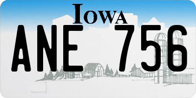 IA license plate ANE756