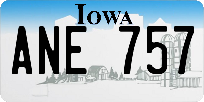 IA license plate ANE757