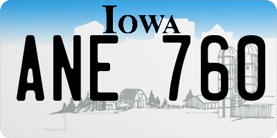 IA license plate ANE760